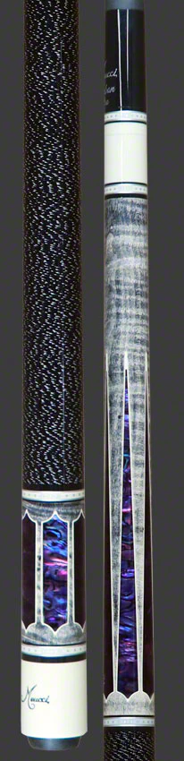 Meucci 2020 Gray - Purple Pearl - Black/White Wrap Pool Cue with Carbon Shaft - 2020GYPUBKWHC - Image 5