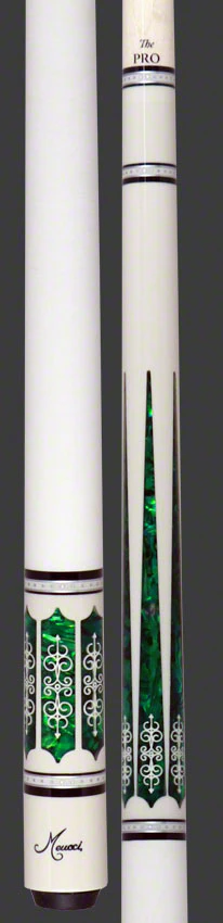 Meucci 21st Century 3 White - Green Pearl - White Wrap Pool Cue with Pro Shaft - 2103WHGRWHP - Image 3