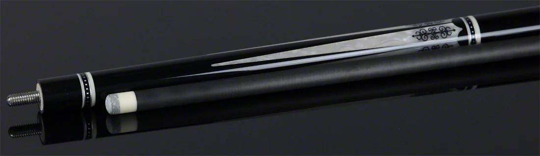 Meucci 21st Century 3 Black - MOP - Black Wrap Pool Cue with Carbon Shaft - 2103BKMOPBKC - Image 2
