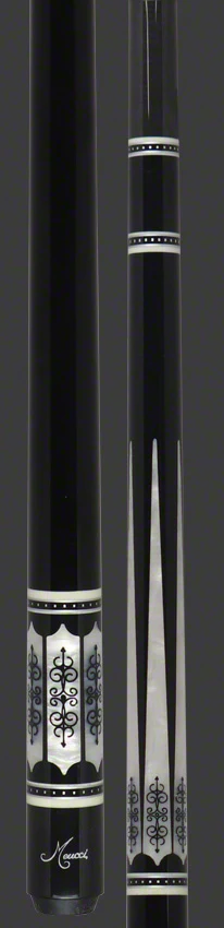 Meucci 21st Century 3 Black - MOP - Black Wrap Pool Cue with Carbon Shaft - 2103BKMOPBKC - Image 4