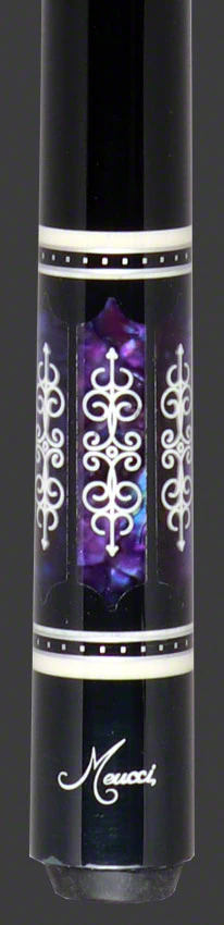 Meucci 21st Century 3 Black - Purple Pearl - Black Wrap Pool Cue with Carbon Shaft -2103BKPUBKC - Image 2
