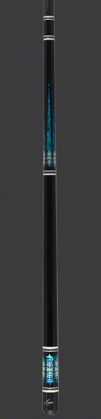Meucci 21st Century 3 Black - Turq Pearl - Black Wrap Pool Cue with Carbon Shaft - 2103BKTURBKC - Image 4