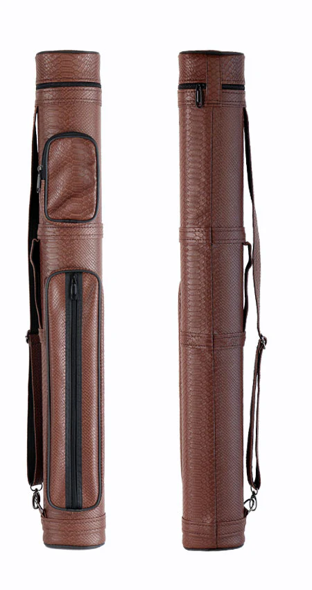 Exotic Oval Polyform Brown 2x2 Hard Pool Cue Case - C22EHR-BR - Image 2