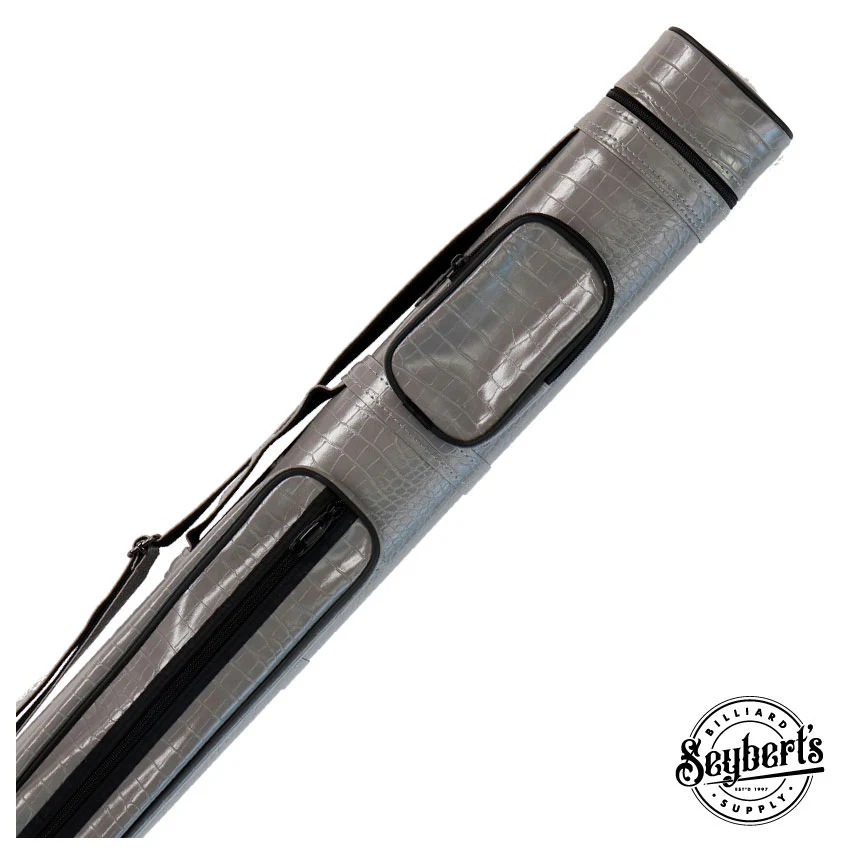 Exotic Oval Polyform Gray 2x2 Hard Pool Cue Case - C22EHR-GY