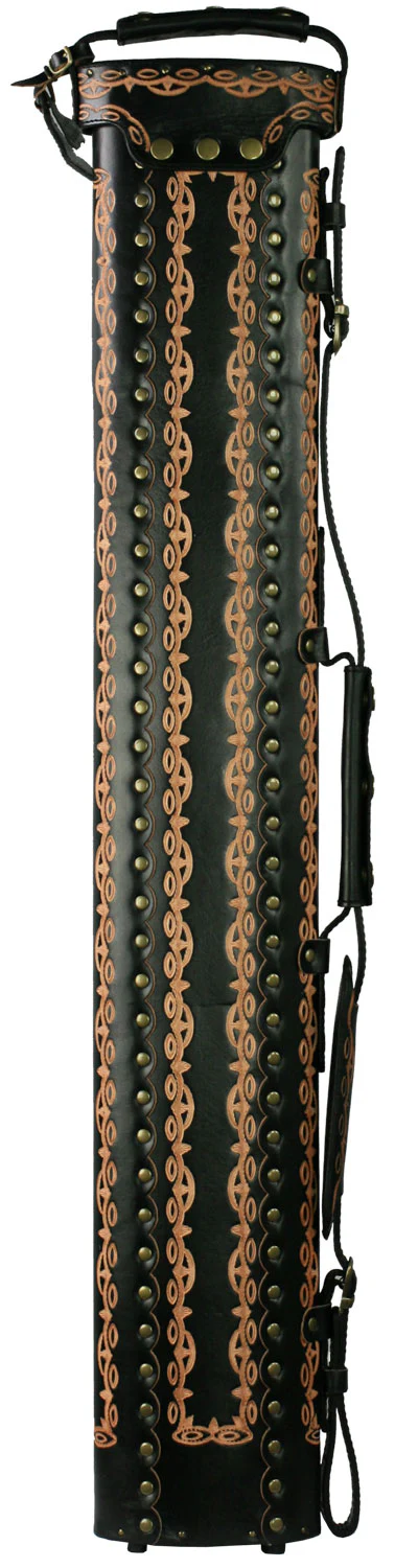 Instroke D01 Black Hand Tooled 2x4 Pool Cue Case - 24D01BKH - Image 3