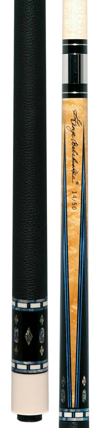 Balabushka SLE Series Birdseye Maple Forearm and Ebony Points with Blue Veneers and Abalone Inlays Pool Cue with Textured Leather Wrap - Image 5