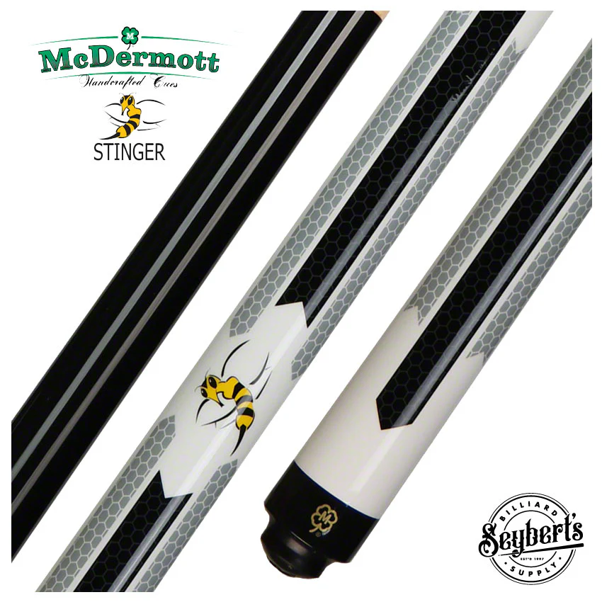 McDermott Stinger Black and White No Wrap Break/Jump Cue - NG07