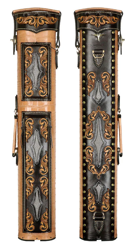 Volturi Custom Venice Natural/Brown 3x6 Hard Pool Cue Case - VCVS3x6NATBRN - Image 2