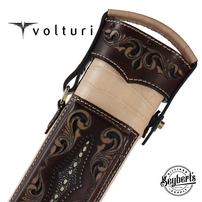 Volturi Custom Venice Natural/Brown 2x4 Hard Pool Cue Case - VCVS2x4NATBRN