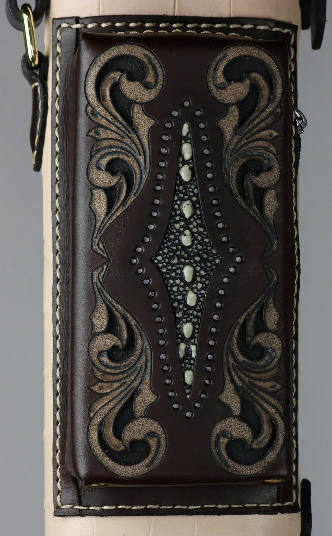Volturi Custom Venice Natural/Brown 2x4 Hard Pool Cue Case - VCVS2x4NATBRN - Image 3
