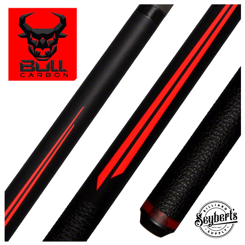 Bull Carbon Red Split Point Pool Cue with Bull Carbon Shaft - BCSP1