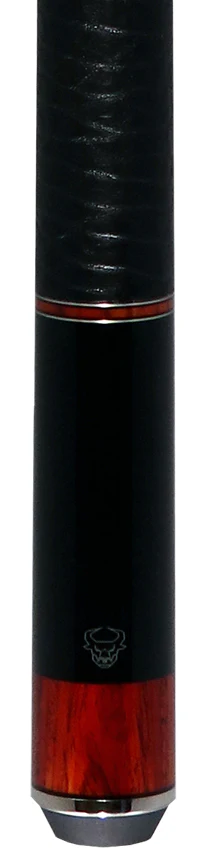 Bull Carbon Black with Cocobolo Inlays Play Cue with Textured Leather Wrap - Image 2