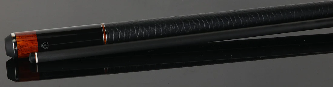 Bull Carbon Black with Cocobolo Inlays Play Cue with Textured Leather Wrap - Image 3