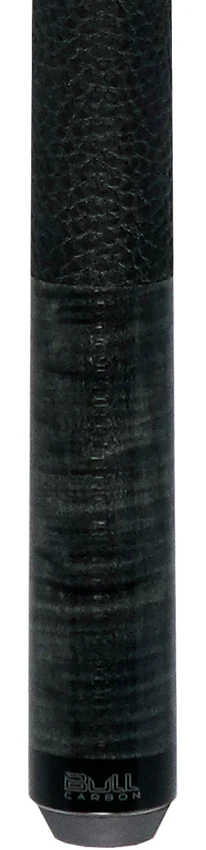 Bull Carbon Gray-Stained Curly Maple Play Cue with Textured Leather Wrap - Image 2