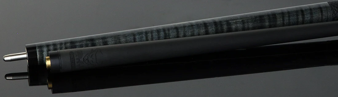 Bull Carbon Gray-Stained Curly Maple Play Cue with Textured Leather Wrap - Image 4