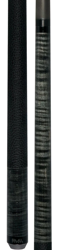 Bull Carbon Gray-Stained Curly Maple Play Cue with Textured Leather Wrap - Image 5