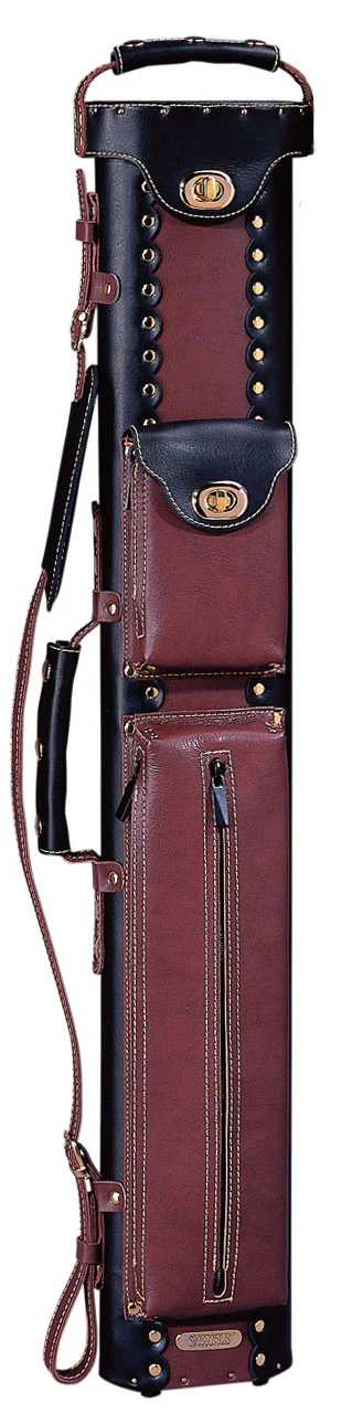 Instroke Leather Cowboy Black/Chestnut 3x7 Pool Cue Case - LC3X7BC - Image 2