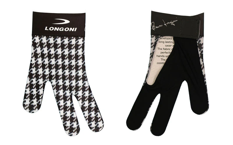 Longoni Left Hand Billiard Glove - Black/White Weave - Image 2