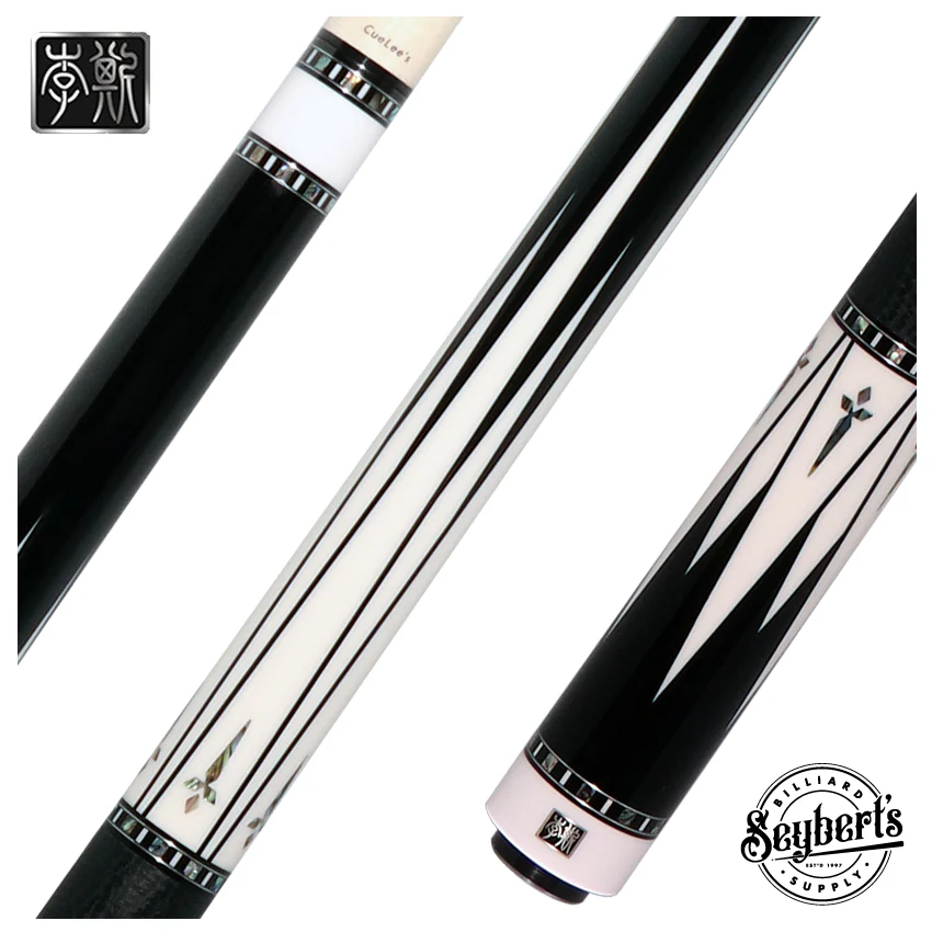 Cuelees Black Jade Dragon Pool Cue with Genuine Shark Skin Wrap
