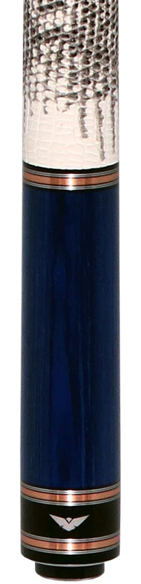 Cueroc Galaxy 4 Blue Stained Dymond Wood Cue with Ring-Tailed Lizard Wrap - Image 2