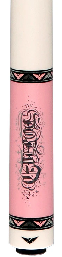 Cueroc Goth 1 Pink with Silver Graphic No Wrap Pool Cue - Image 2