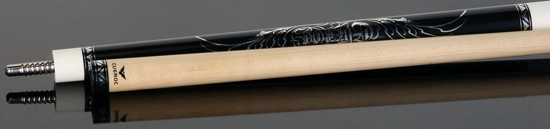 Cueroc Goth 3 Black with Silver Graphic No Wrap Pool Cue - Image 4