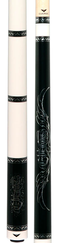 Cueroc Goth 3 Black with Silver Graphic No Wrap Pool Cue - Image 5