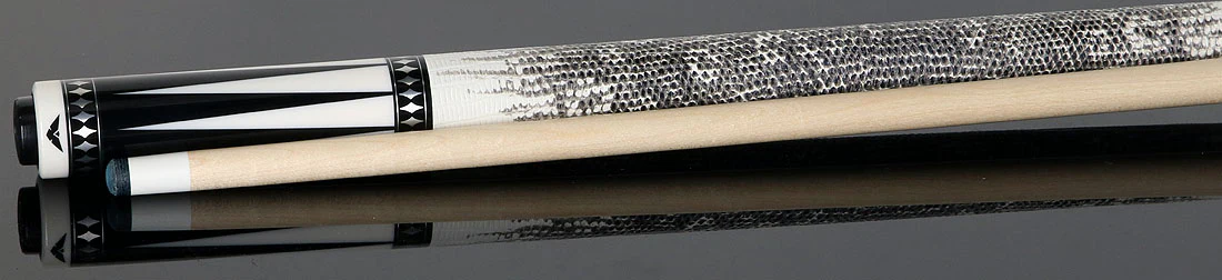 Cueroc Pterosaur 1 Ebony Dymondwood with White Juma Points Pool Cue with Ring-Tailed Lizard Wrap - Image 3