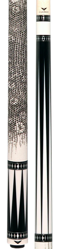 Cueroc Pterosaur 1 Ebony Dymondwood with White Juma Points Pool Cue with Ring-Tailed Lizard Wrap - Image 5