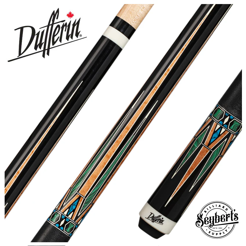 Dufferin Black and Green Malachite Play Cue