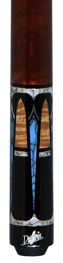 Dufferin Black With 6 Point Turquoise Graphic Graphic Pool Cue - D546 - Image 2