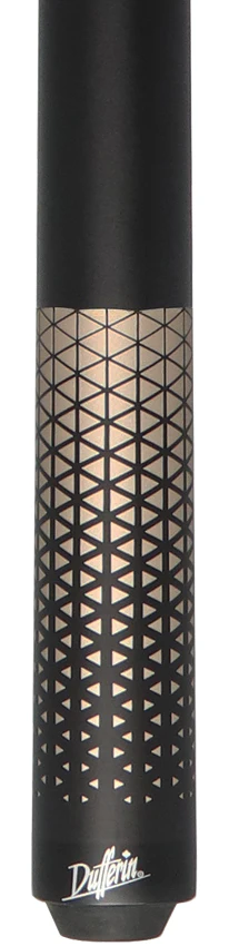 Dufferin Matte Black with Gold Triangle Design Wrapless Graphic Pool Cue - D348 - Image 2