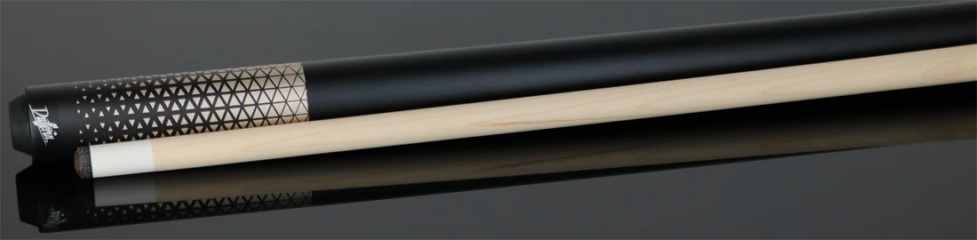 Dufferin Matte Black with Gold Triangle Design Wrapless Graphic Pool Cue - D348 - Image 3