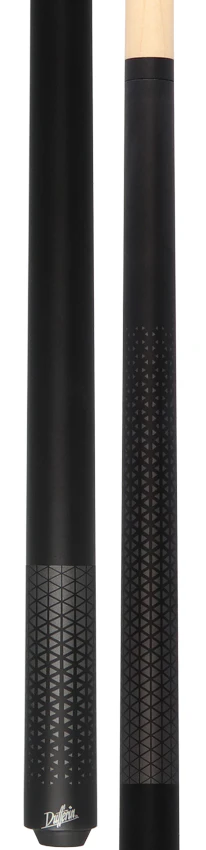 Dufferin Matte Black with Gunmetal Triangle Design Wrapless Graphic Pool Cue - D347 - Image 5