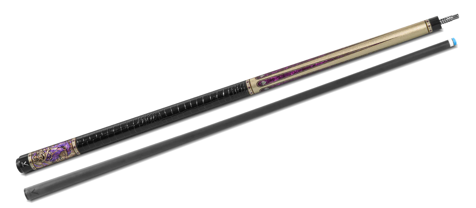 EVO Beast Amethyst Lion Leather Wrap Pool Cue - Image 11