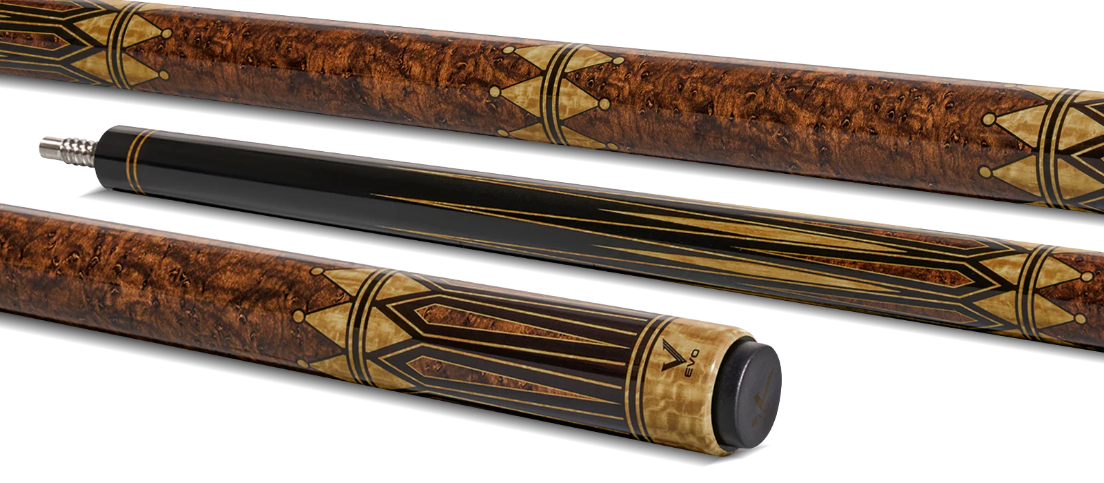 EVO Crystal Umber Crest No Wrap Pool Cue - Image 2