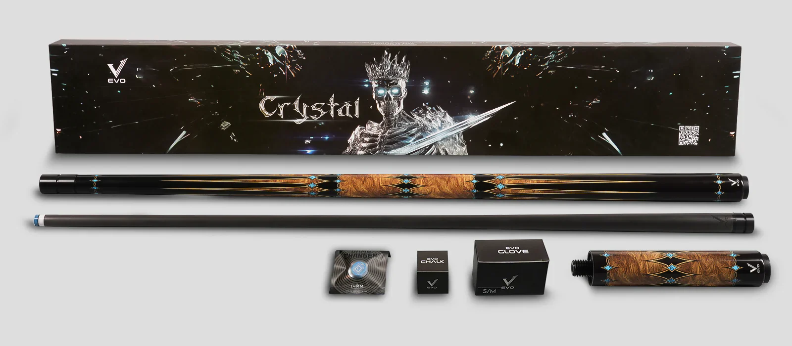 EVO Crystal Ember Vein No Wrap Pool Cue Maxbing Edition - Image 3