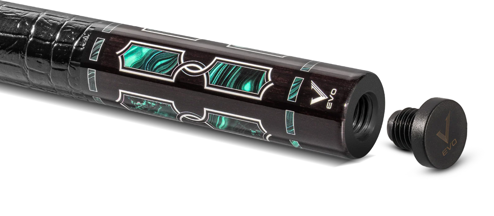 EVO Luna Malachite Eclipse Leather Wrap Pool Cue - Image 5