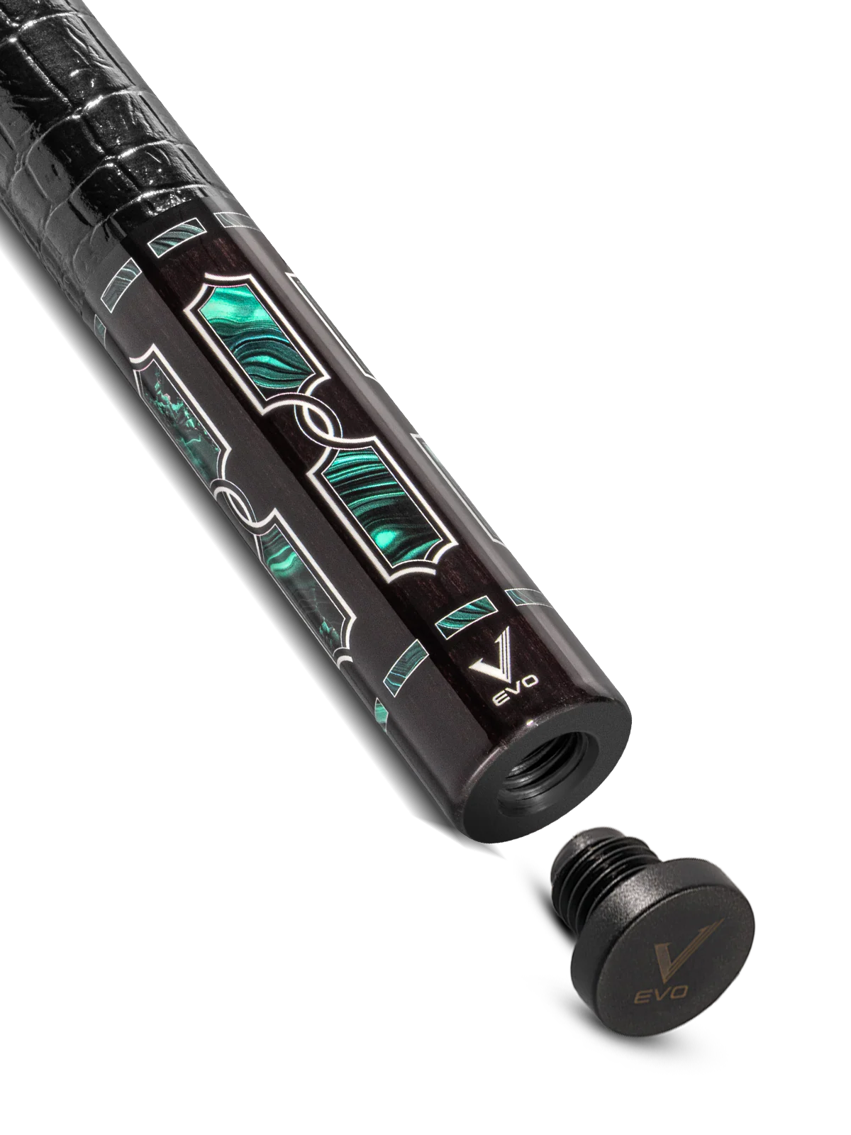EVO Luna Malachite Eclipse Leather Wrap Pool Cue - Image 6