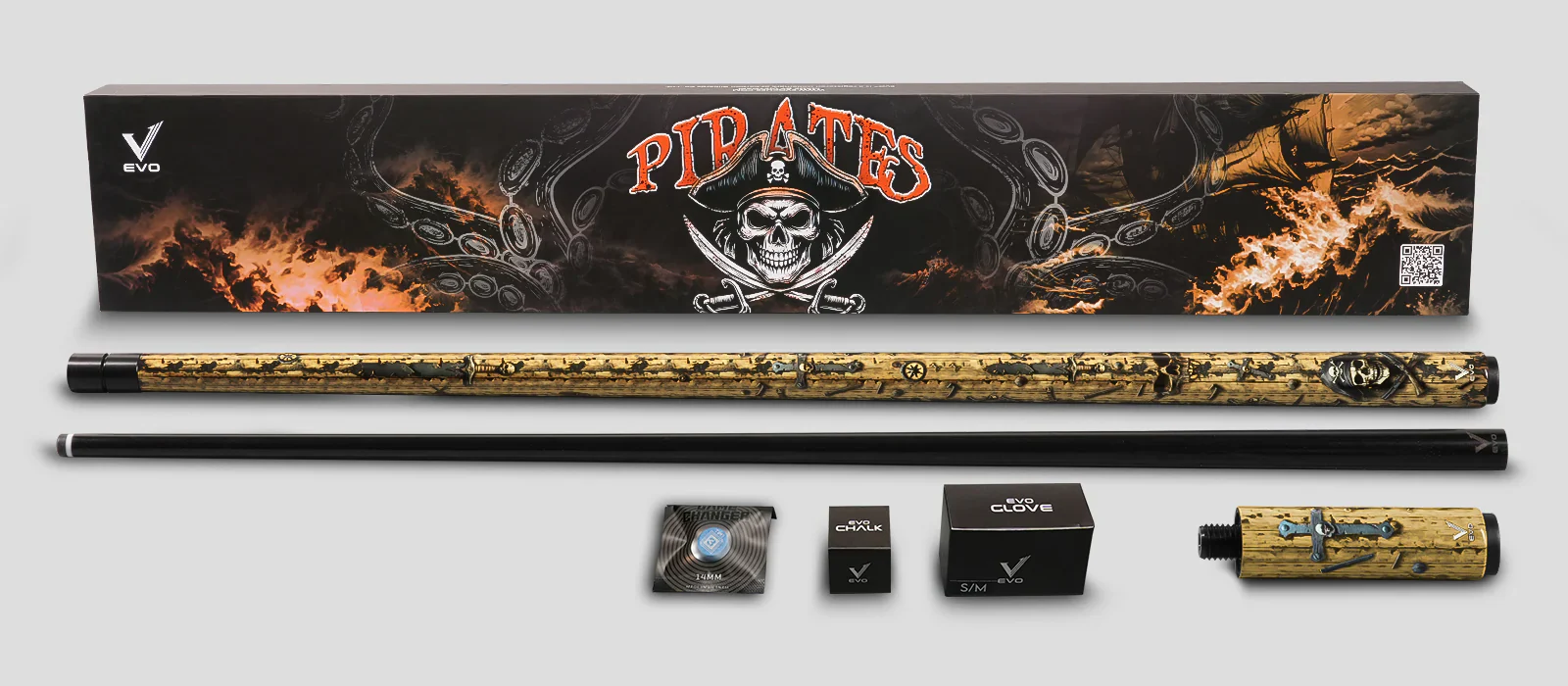 EVO Pirate Golden Plunder No Wrap Pool Cue Maxbing Edition - Image 3