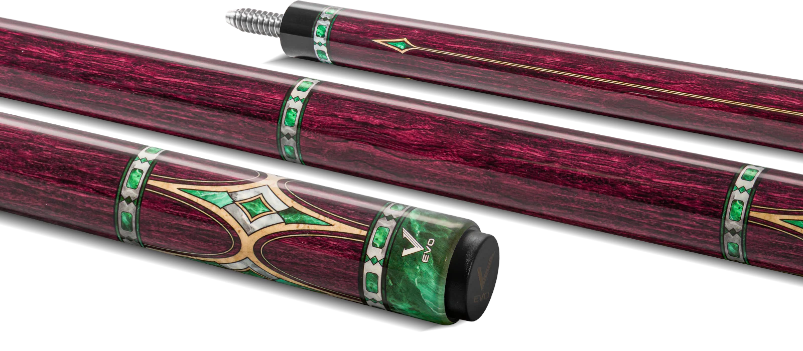 EVO Royale Garnet Crest No Wrap Pool Cue - Image 2