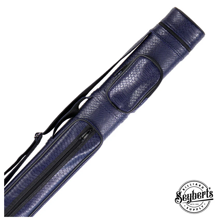 Exotic Oval Polyform Blue 2x2 Hard Pool Cue Case - C22EHR-BL