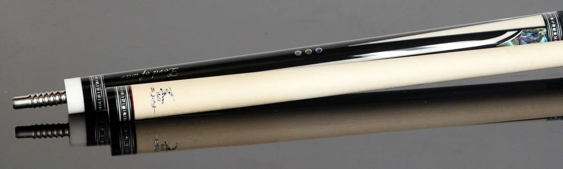 Fury Ebony with Elforyn and Abalone Points Pool Cue with Sharkskin Wrap - FUAM6 - Image 6