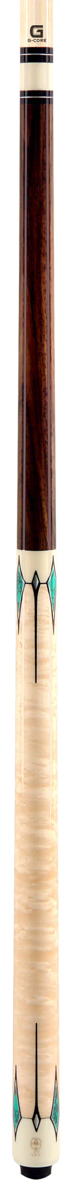 McDermott G Series Rosewood Forearm with Turquoise and Pewter No Wrap Pool Cue - G411 - Image 2
