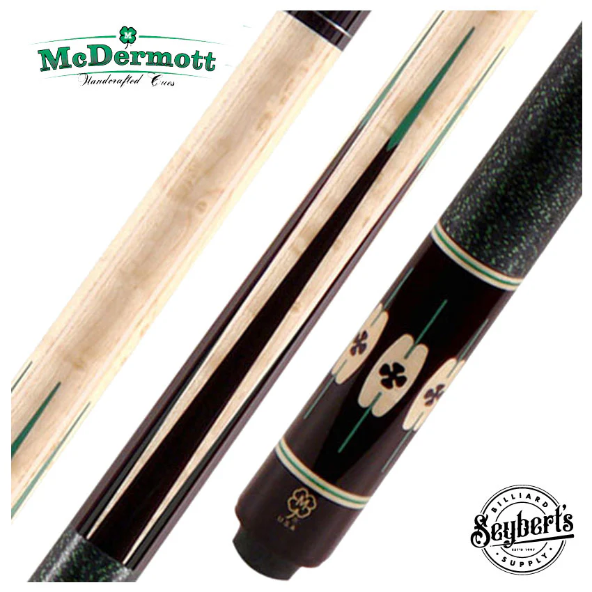McDermott G Series Birseye Maple Forearm with Black and Green Points Pool Cue - G413