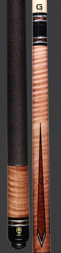 McDermott G Series Walnut Stained Curly Maple Forearm with Snakewood Points Pool Cue - G611 - Image 3