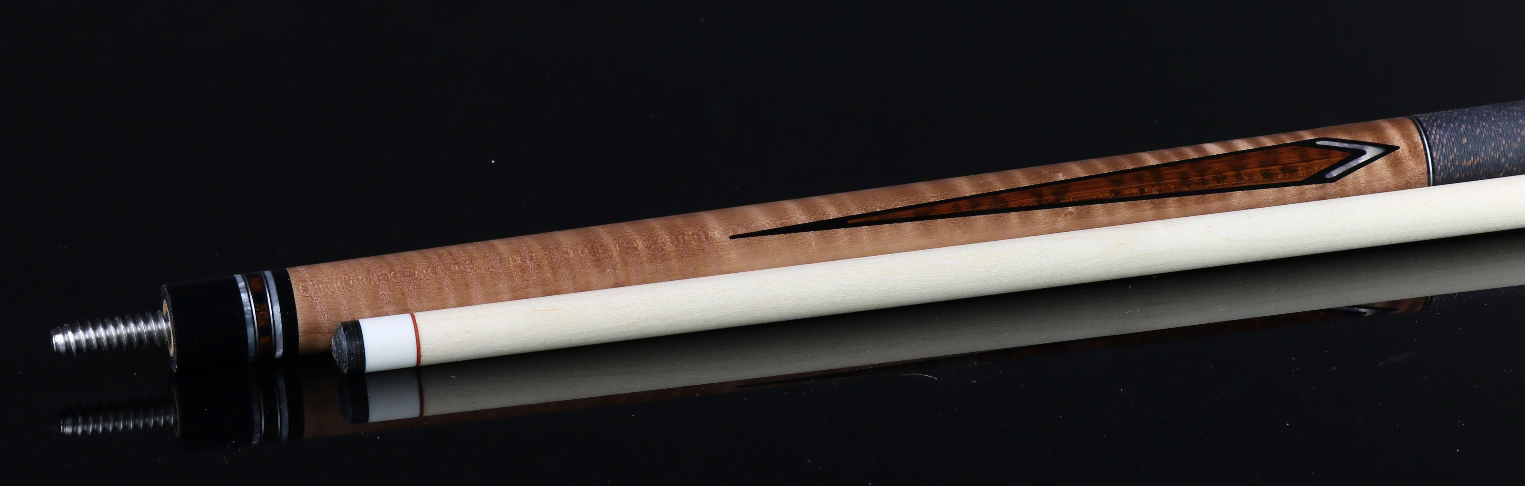 McDermott G Series Walnut Stained Curly Maple Forearm with Snakewood Points Pool Cue - G611 - Image 5