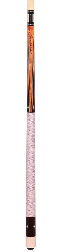 Balabushka GB Series Brown-Stained Birdseye Maple Forearm and Ebony Points with Mother of Pearl Inlays Pool Cue with Irish Linen Wrap - Image 6