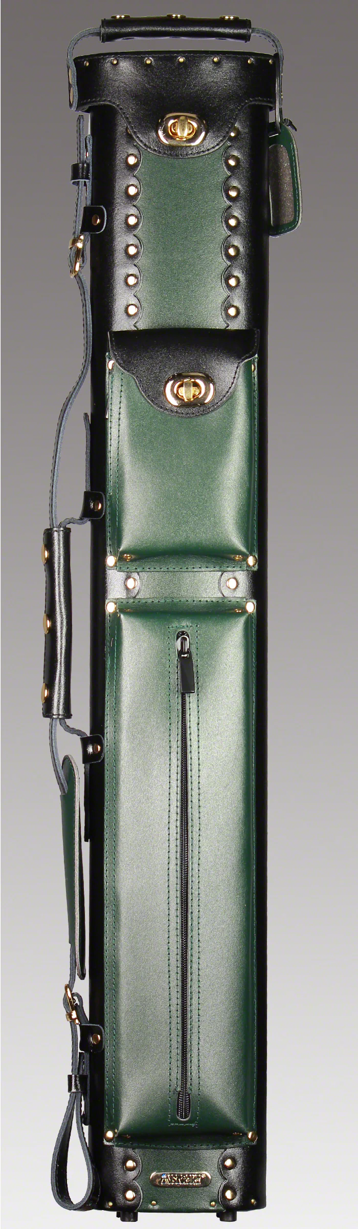 Instroke Geo Leather Black/Green 3x5 Pool Cue Case - GEO3X5BG - Image 2