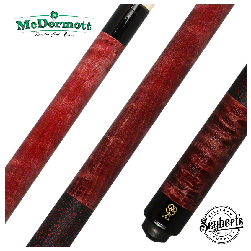McDermott GS Series Double Washed Gray and Red Stained Birdseye Maple Pool Cue - GS09